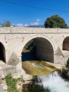 Bridge area of Mili where bougainvillea holiday home is on samos