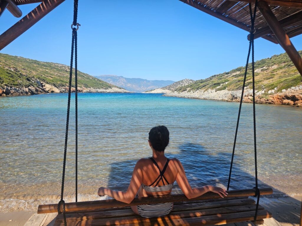 Dunja at here favorite beach on Samos
